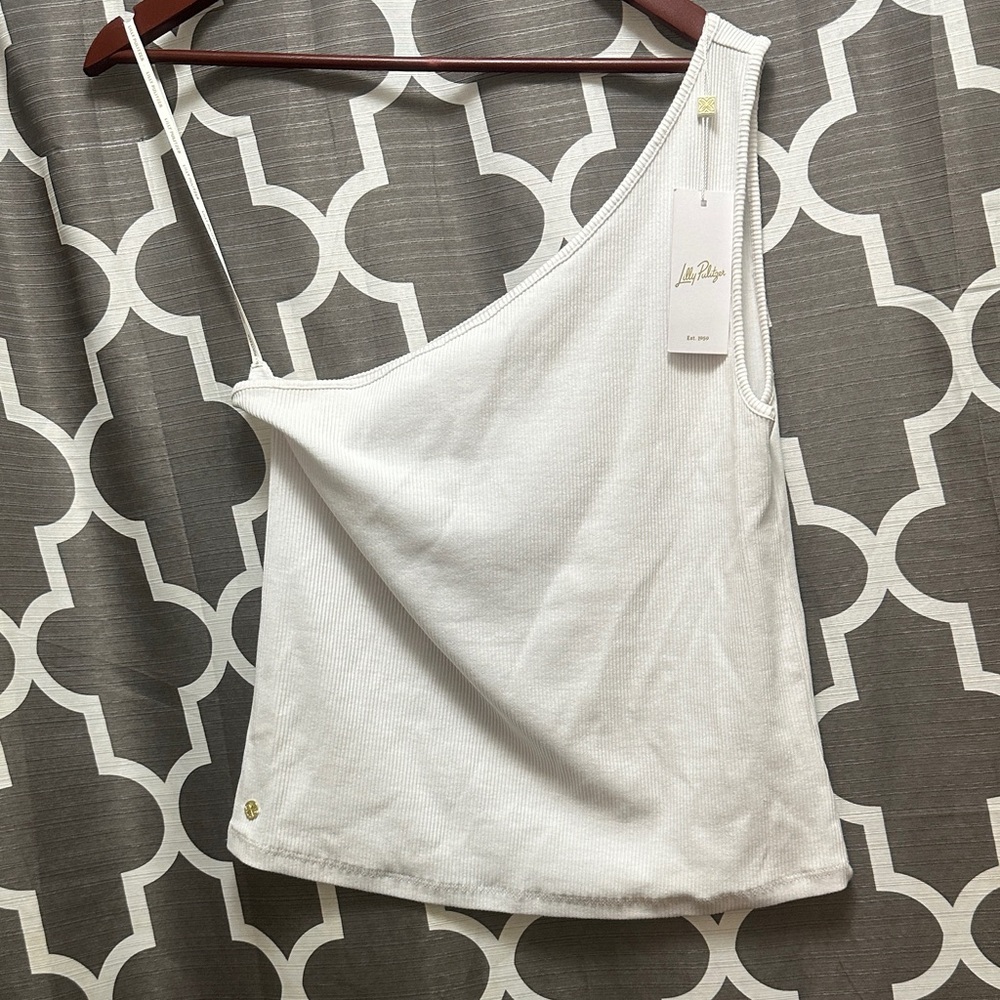 Lilly Pulitzer Asymmetrical White Camisole